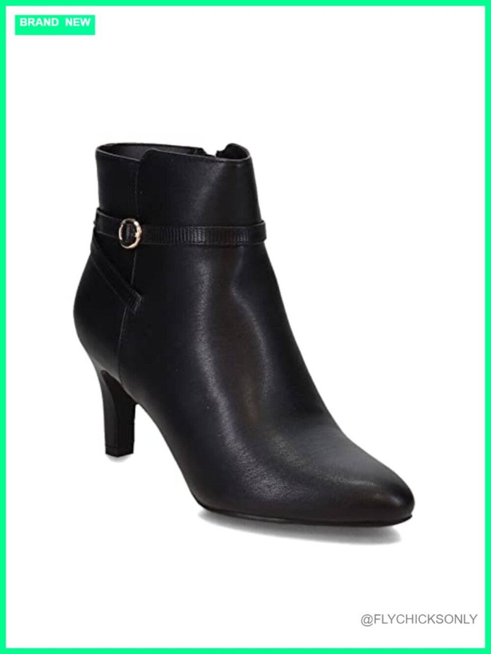 Faux Leather Ankle Bootie Almond Toe Stiletto Heel Dress Boot
